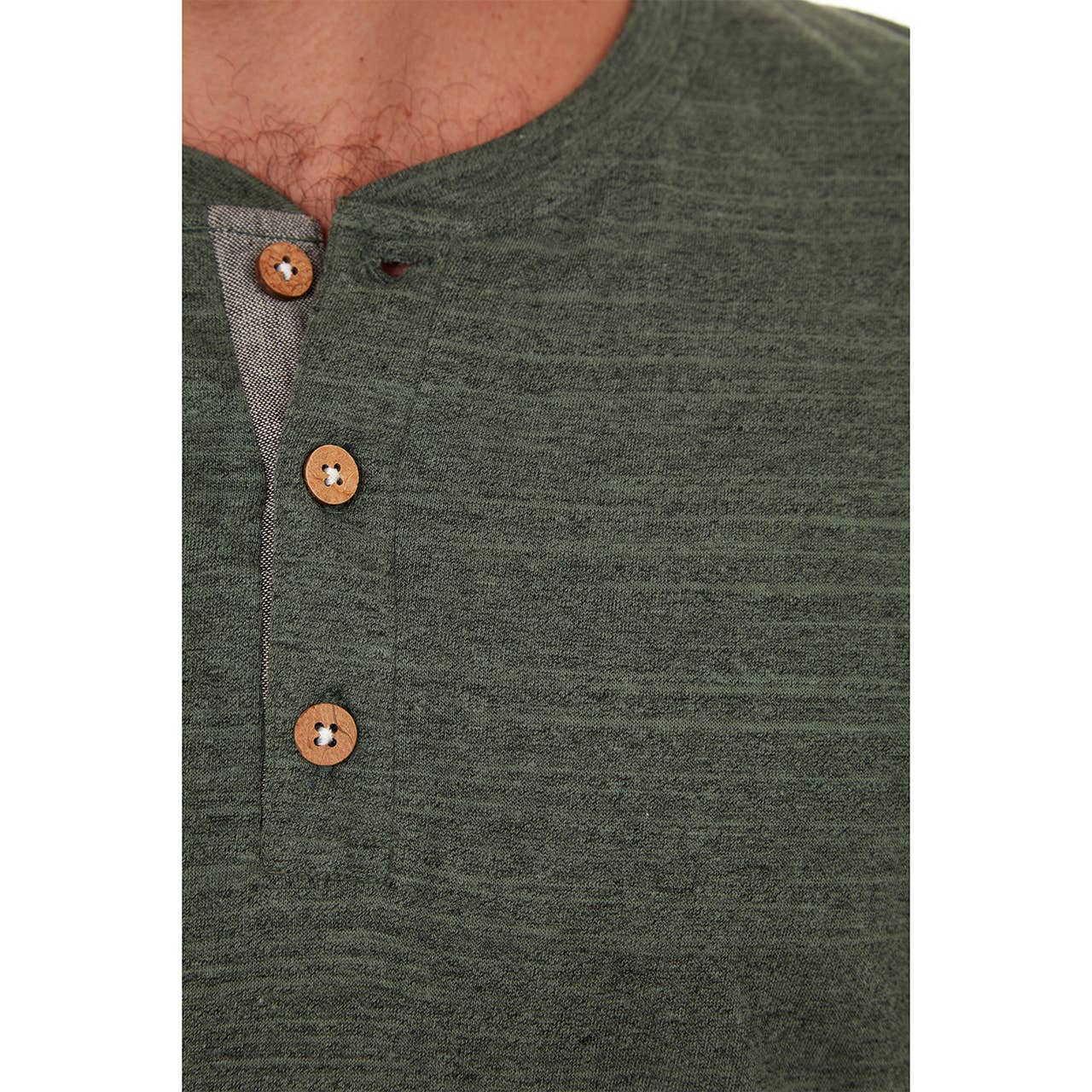 Long Sleeve Henley Dark Olive